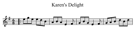 Karen's Delight - staff notation