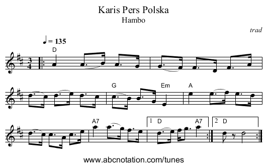 Karis Pers Polska - staff notation