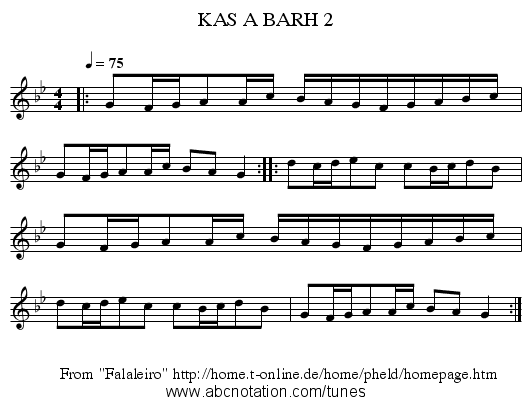 KAS A BARH 2 - staff notation