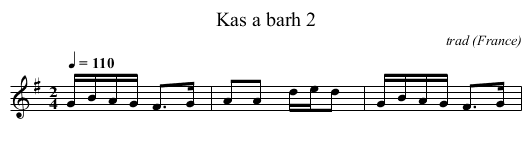 Kas a barh 2 - staff notation