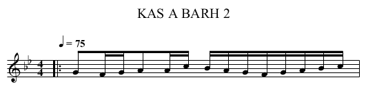 KAS A BARH 2 - staff notation