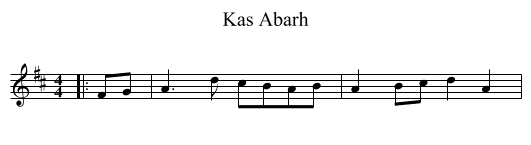 Kas Abarh - staff notation