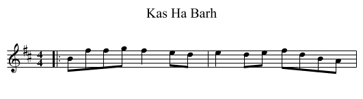 Kas Ha Barh - staff notation