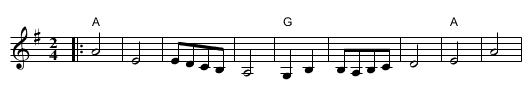 Kasapsko - staff notation