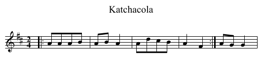 Katchacola - staff notation