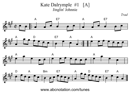 Kate Dalrymple  #1   [A] - staff notation