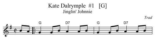 Kate Dalrymple  #1   [G] - staff notation