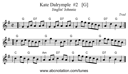 Kate Dalrymple  #2   [G] - staff notation