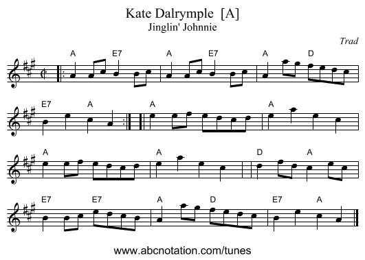 Kate Dalrymple  [A] - staff notation