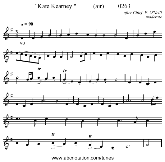 Kate Kearney            (air)         0263 - staff notation