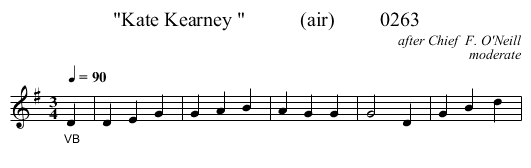 Kate Kearney            (air)         0263 - staff notation