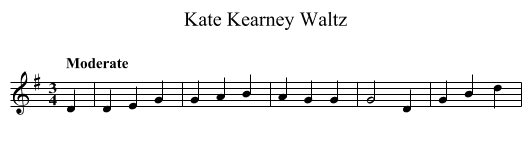 Kate Kearney Waltz - staff notation