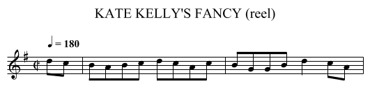 KATE KELLY'S FANCY (reel) - staff notation