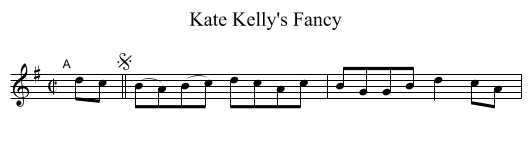 Kate Kelly's Fancy - staff notation