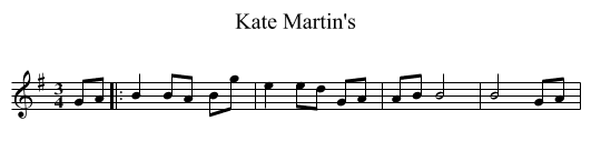 Kate Martin's - staff notation