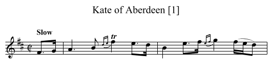 Kate of Aberdeen [1] - staff notation
