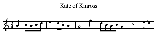Kate of Kinross - staff notation