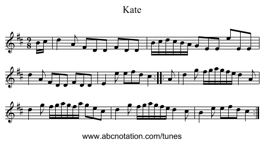 Kate - staff notation