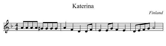Katerina - staff notation