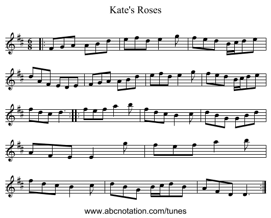 Kate's Roses - staff notation