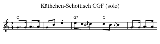 K&auml;thchen-Schottisch CGF (solo) - staff notation