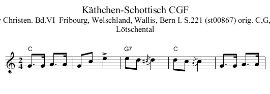 K&auml;thchen-Schottisch CGF - staff notation