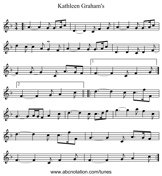Kathleen Graham's - staff notation