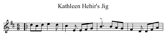 Kathleen Hehir's Jig - staff notation