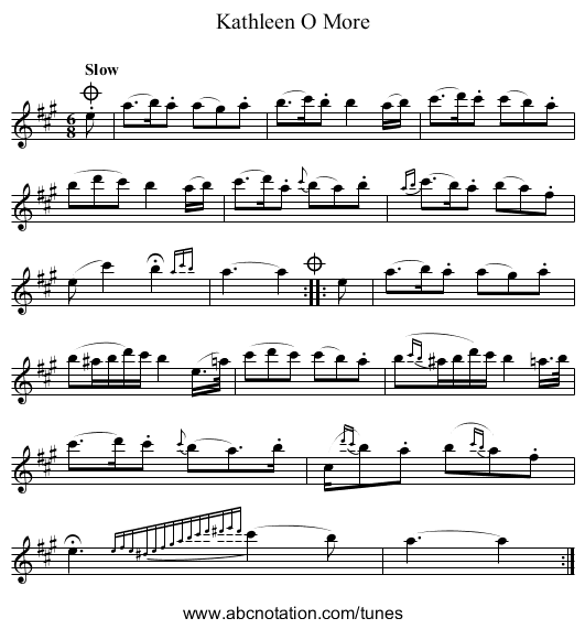 Kathleen O More - staff notation