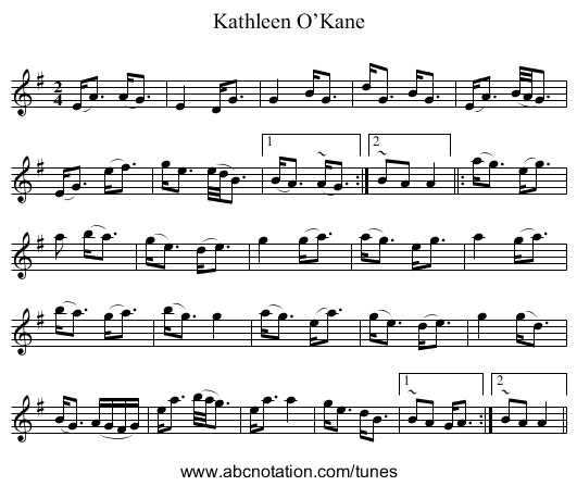 Kathleen O’Kane - staff notation