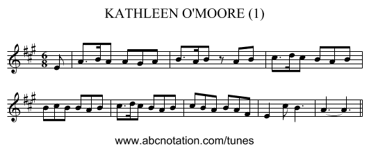 KATHLEEN O'MOORE (1) - staff notation