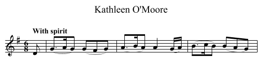 Kathleen O'Moore - staff notation