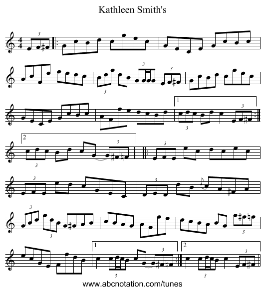 Kathleen Smith's - staff notation