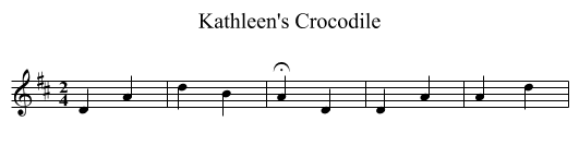 Kathleen's Crocodile - staff notation