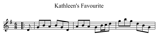 Kathleen's Favourite - staff notation