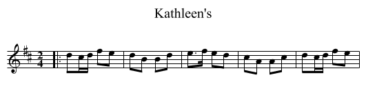 Kathleen's - staff notation