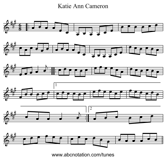 Katie Ann Cameron - staff notation