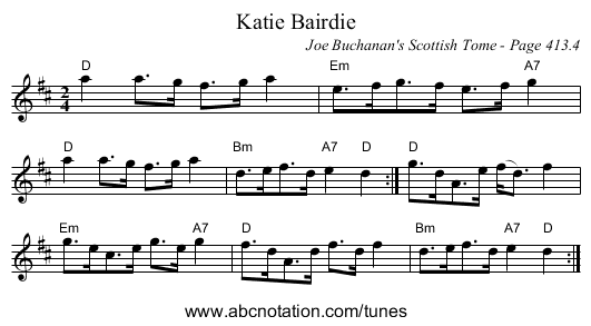 Katie Bairdie - staff notation