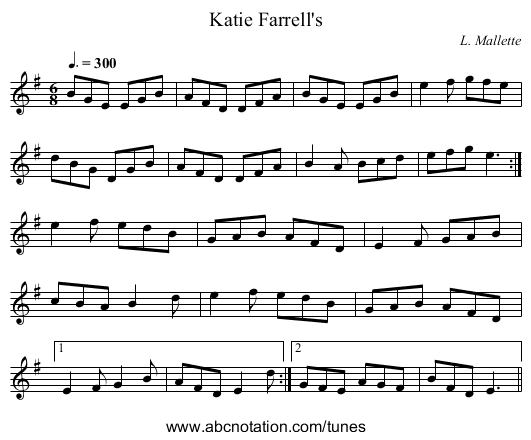 Katie Farrell's - staff notation