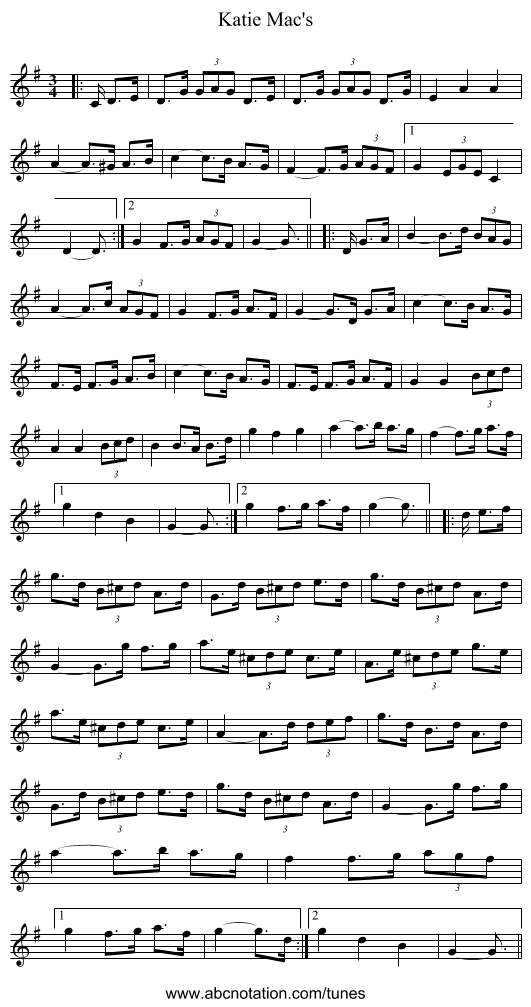 Katie Mac's - staff notation