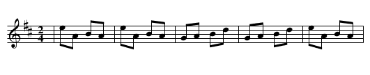 Katie Put Out the Dog - staff notation
