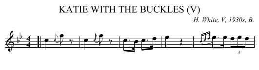 KATIE WITH THE BUCKLES (V) - staff notation