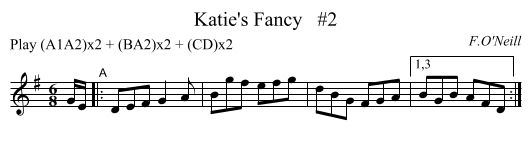 Katie's Fancy   #2 - staff notation