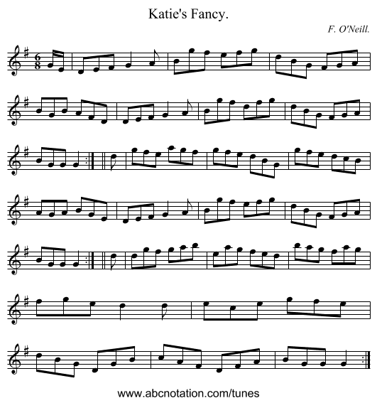 Katie's Fancy. - staff notation