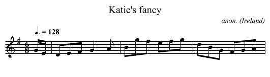 Katie's fancy - staff notation