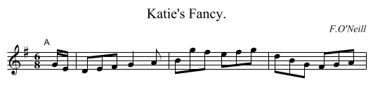 Katie's Fancy. - staff notation