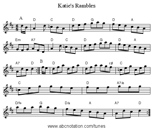 Katie's Rambles - staff notation