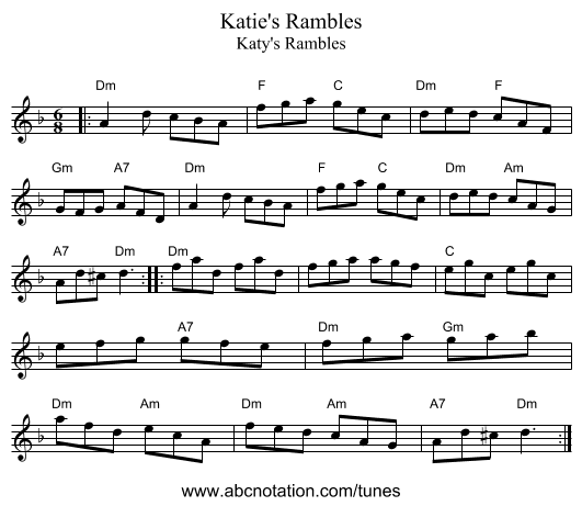 Katie's Rambles - staff notation