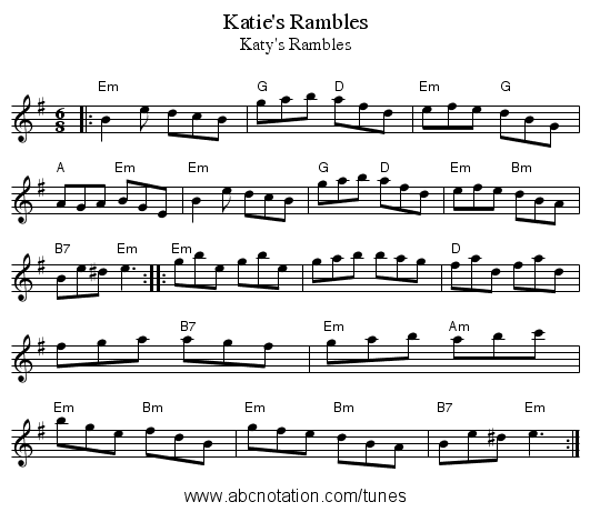 Katie's Rambles - staff notation
