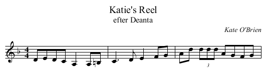 Katie's Reel - staff notation